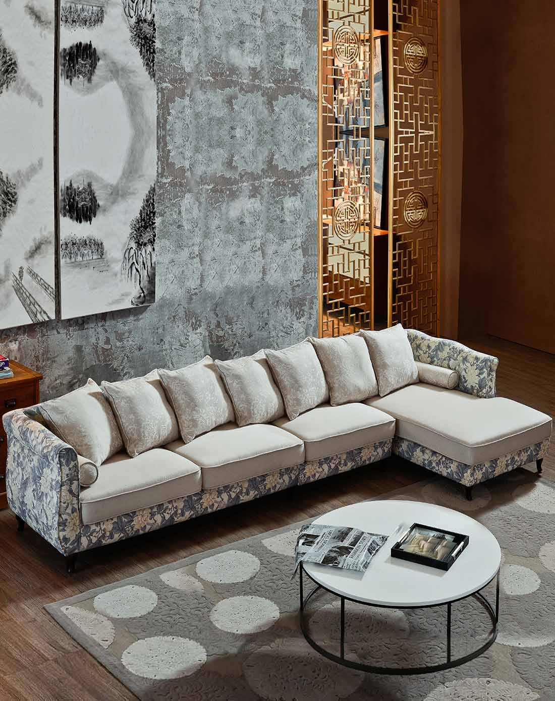 优梵艺术 现代白色客厅床头柜_设计素材库免费下载-美间设计