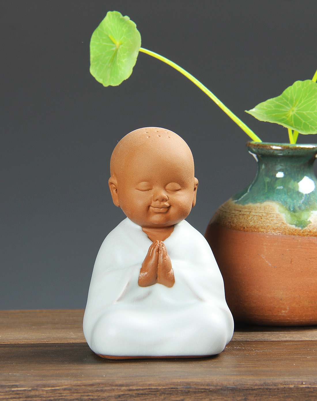 一心向佛-天青汝窑开片裂纹可养茶宠