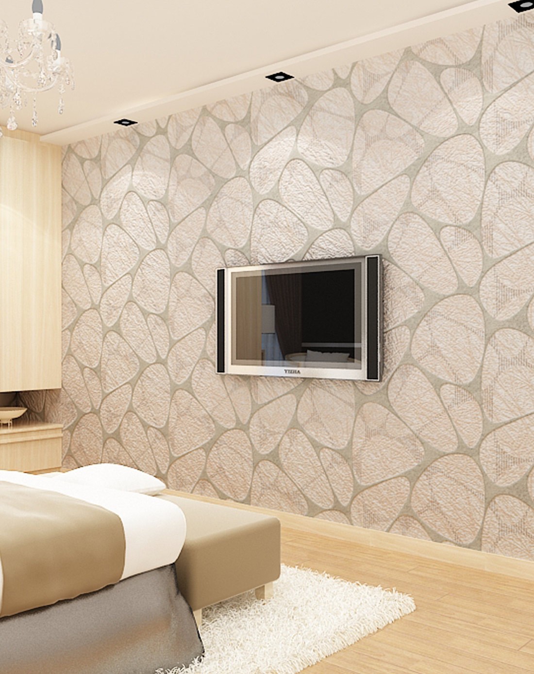 德尔菲诺3D立体墙纸 蚕丝壁纸电视背景墙壁纸CS8515_唯品会