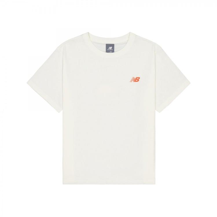 New Balance Nb官方正品女款舒适休闲圆领时尚运动短袖t恤awt41334 In White