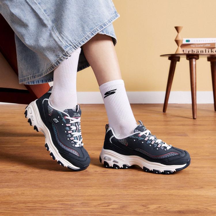 斯凯奇 【经典熊猫鞋】女鞋轻质女休闲鞋老爹鞋休闲运动鞋熊猫鞋秋冬季