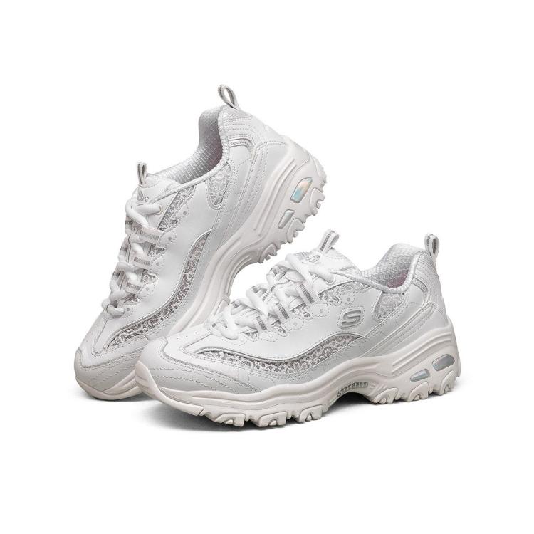 斯凯奇 【蕾丝拼接】女鞋子老爹鞋女运动鞋女休闲鞋女小白鞋女春夏季