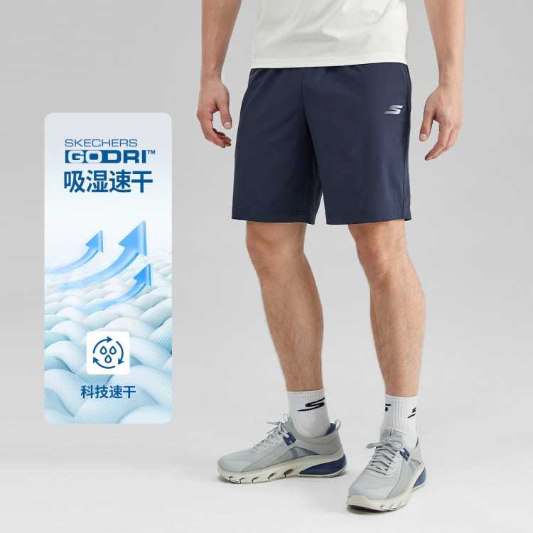 斯凯奇 【经典爆款】男士运动短裤梭织短裤透气速干跑步短裤男夏季