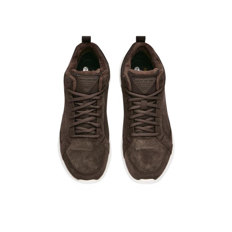 斯凯奇 【舒适保暖】男鞋男士加绒休闲鞋轻运动休闲鞋短绒中帮鞋男款冬