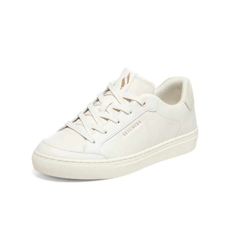 斯凯奇 【质感皮面】女鞋小白鞋简约纯色复古板鞋女休闲鞋百搭舒适春夏季