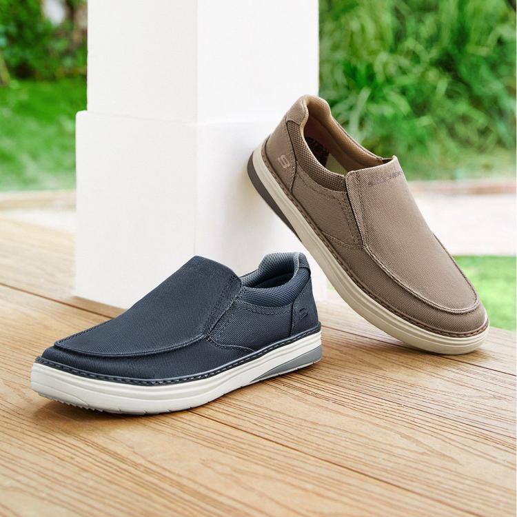 SKECHERS 斯凯奇 【舒适柔软】男鞋一脚蹬男休闲鞋防滑耐磨舒适透气春秋季