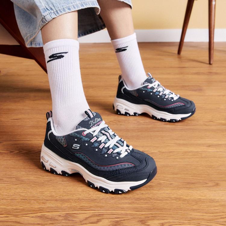 斯凯奇 【经典熊猫鞋】女鞋轻质女休闲鞋老爹鞋休闲运动鞋熊猫鞋秋冬季