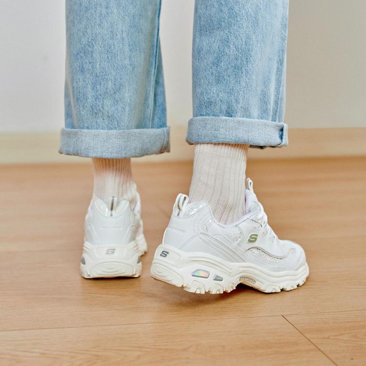 斯凯奇 【蕾丝拼接】女鞋子老爹鞋女运动鞋女休闲鞋女小白鞋女春夏季