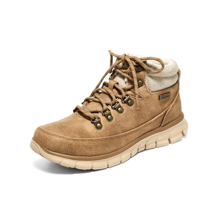 斯凯奇 【密绒毛保暖】女鞋高帮鞋加绒保暖休闲靴女靴轻质休闲工装靴冬