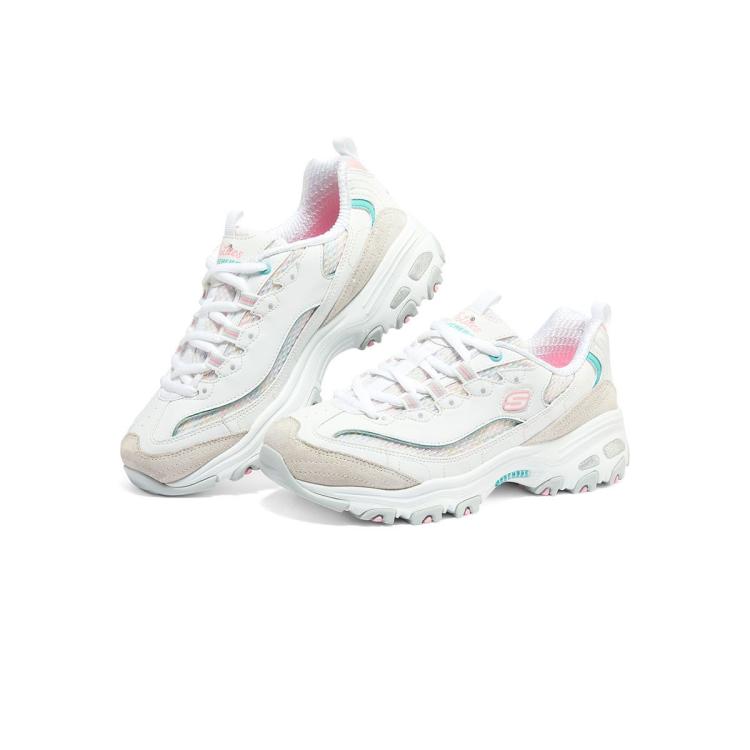 斯凯奇 【甜美拼接】女鞋轻质老爹鞋休闲鞋休闲运动鞋小白鞋女增高春夏季