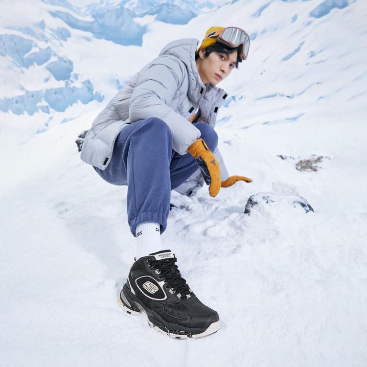 斯凯奇 【强抓力户外徒步】男鞋低帮运动休闲鞋老爹鞋跑步鞋缓震回弹冬