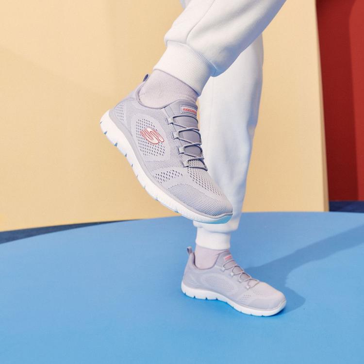 斯凯奇 【轻质缓震 柔软】女鞋运动休闲鞋一脚蹬健步鞋轻跑鞋春夏