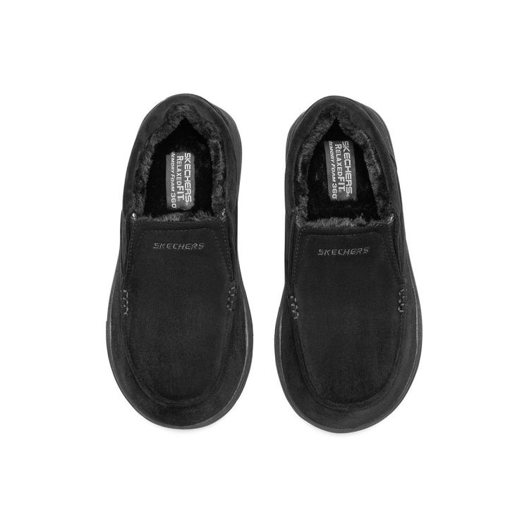 斯凯奇 【御寒保暖】男鞋户外加绒保暖一脚蹬男士休闲鞋轻便爸爸鞋冬季