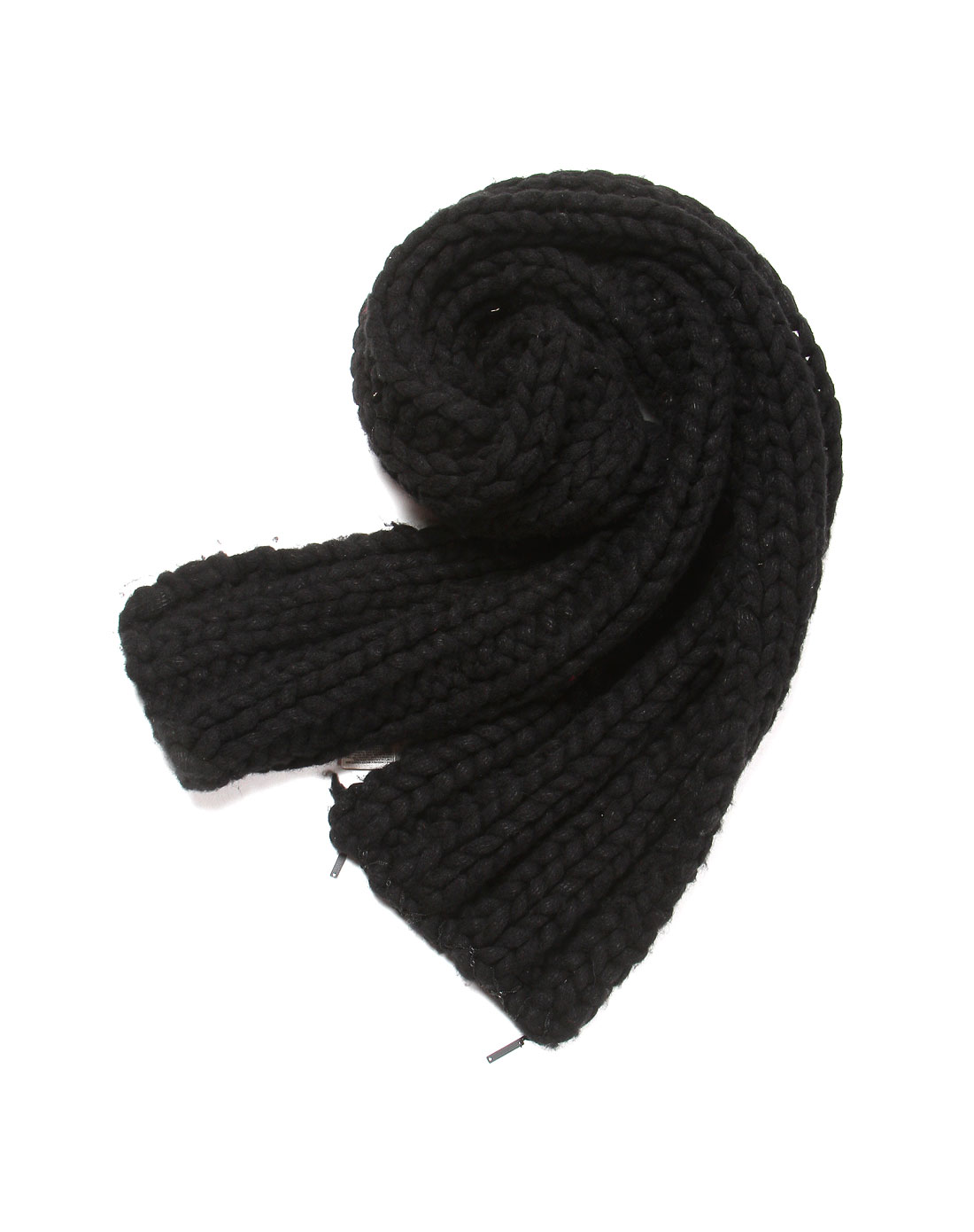 女款纯黑色编织围巾
