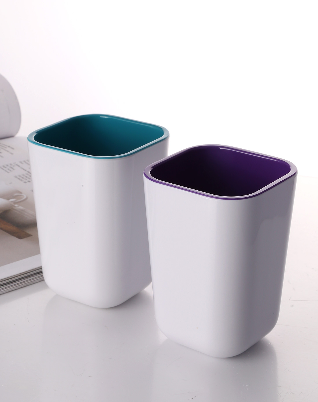 方锥型水杯(白 紫)