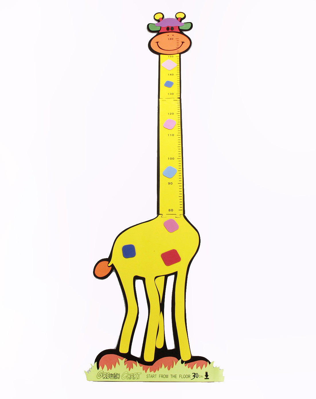 黄色长颈鹿儿童身高尺墙贴 2张装