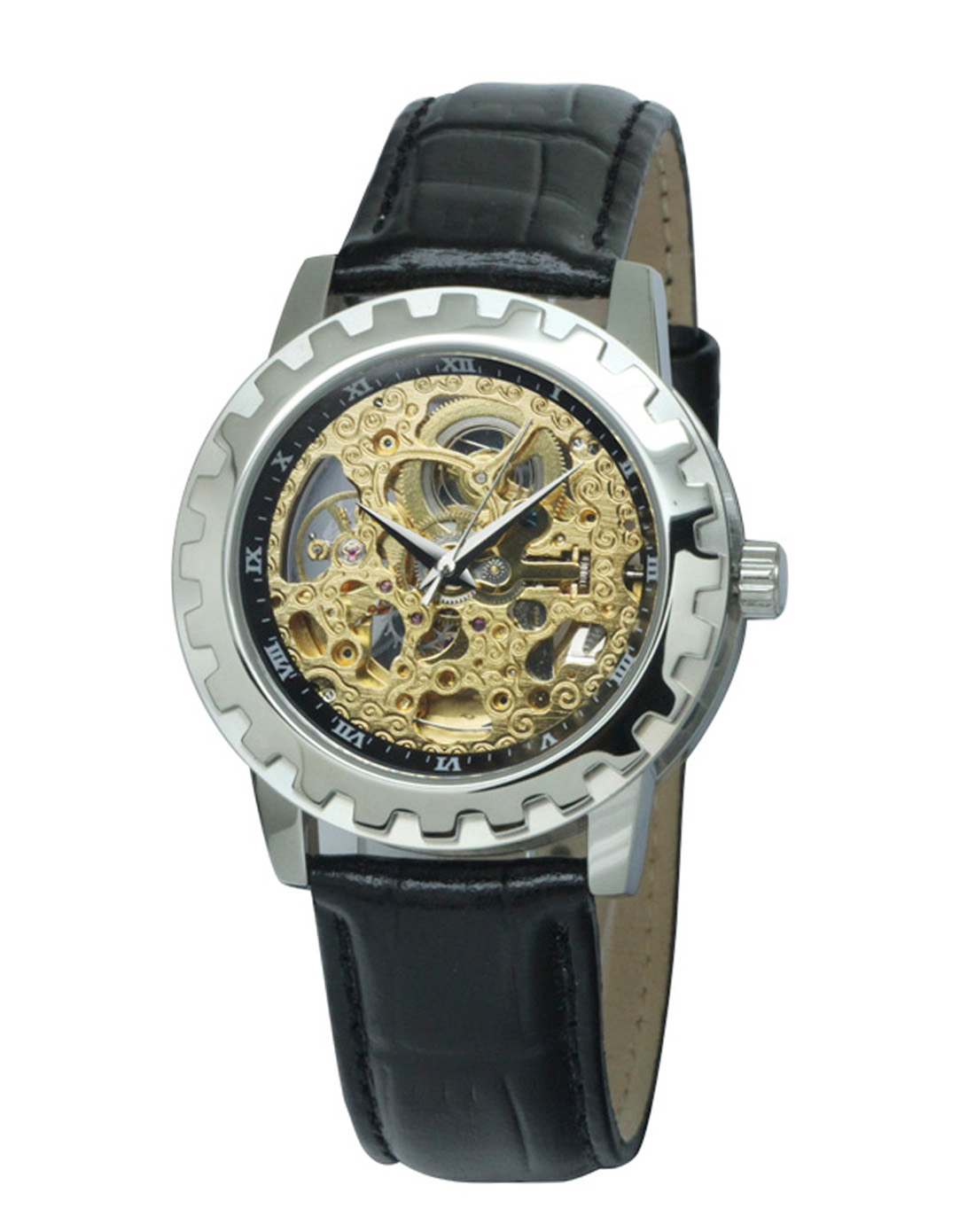 镂空机械表am7018ma钢色男表