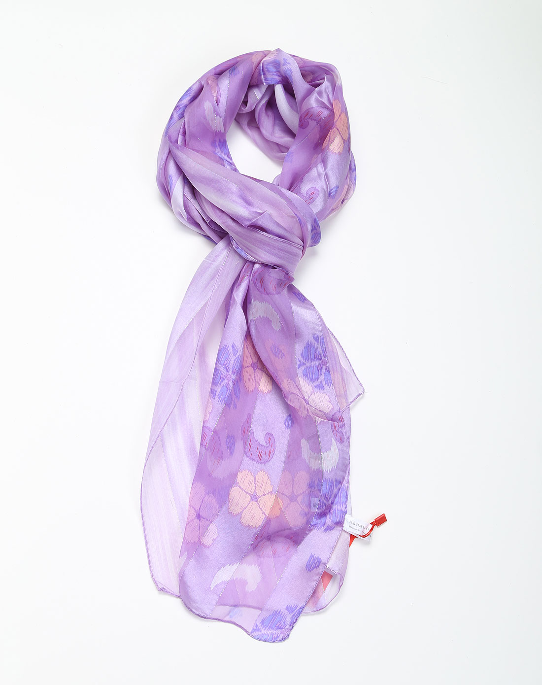 女款小碎花淑女风紫色真丝围巾