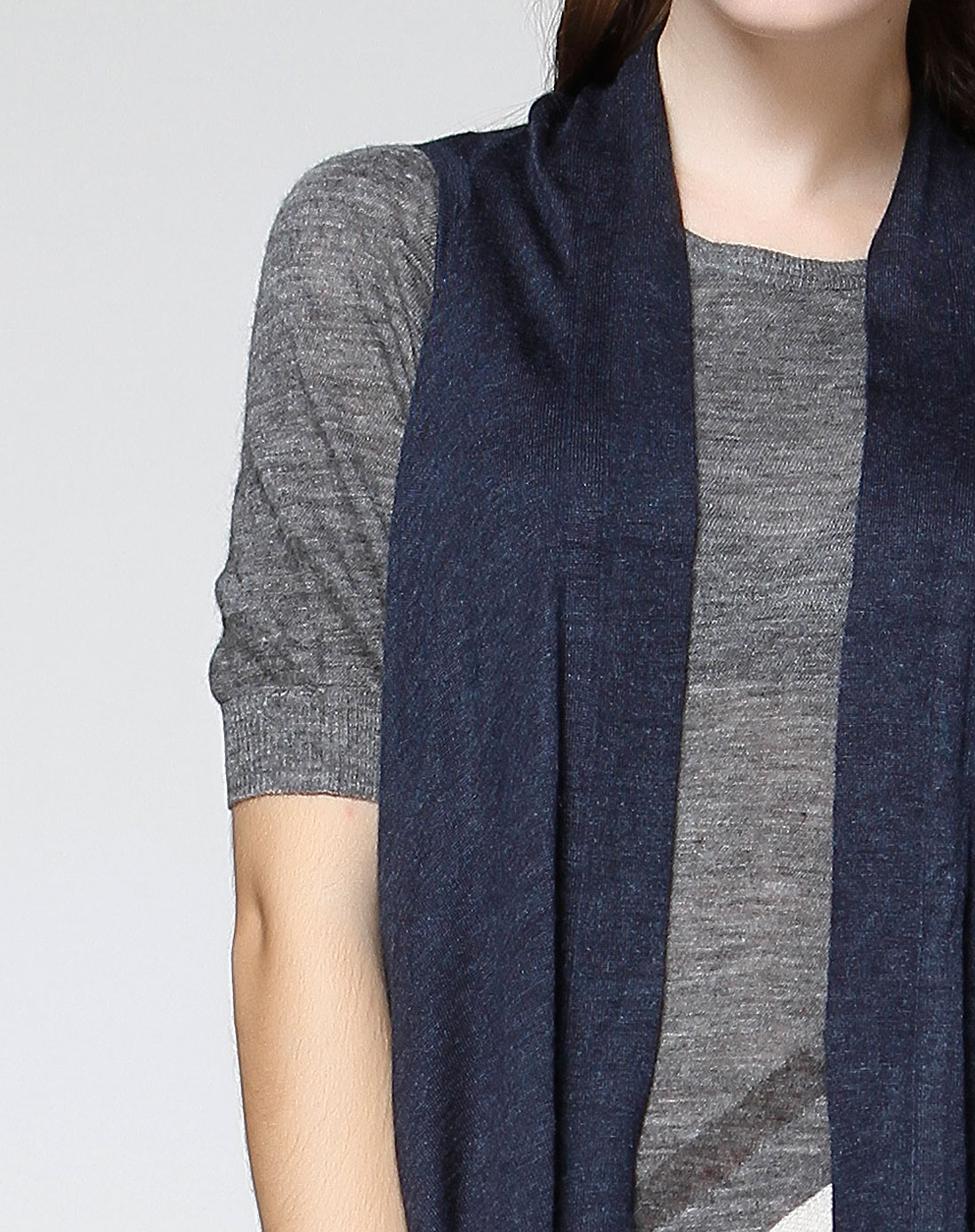 藏蓝色舒适百搭开襟马甲