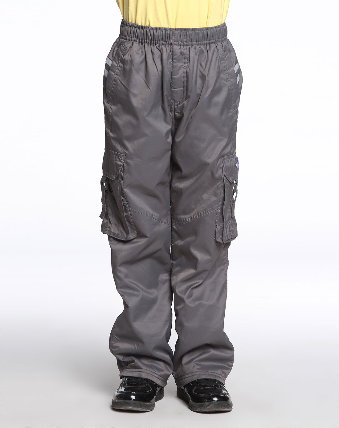 男童茶灰色时尚保暖长裤