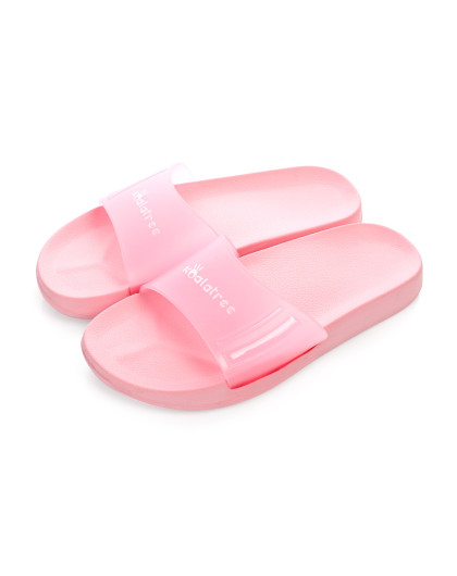 女款粉色简约果冻经典浴室拖鞋
