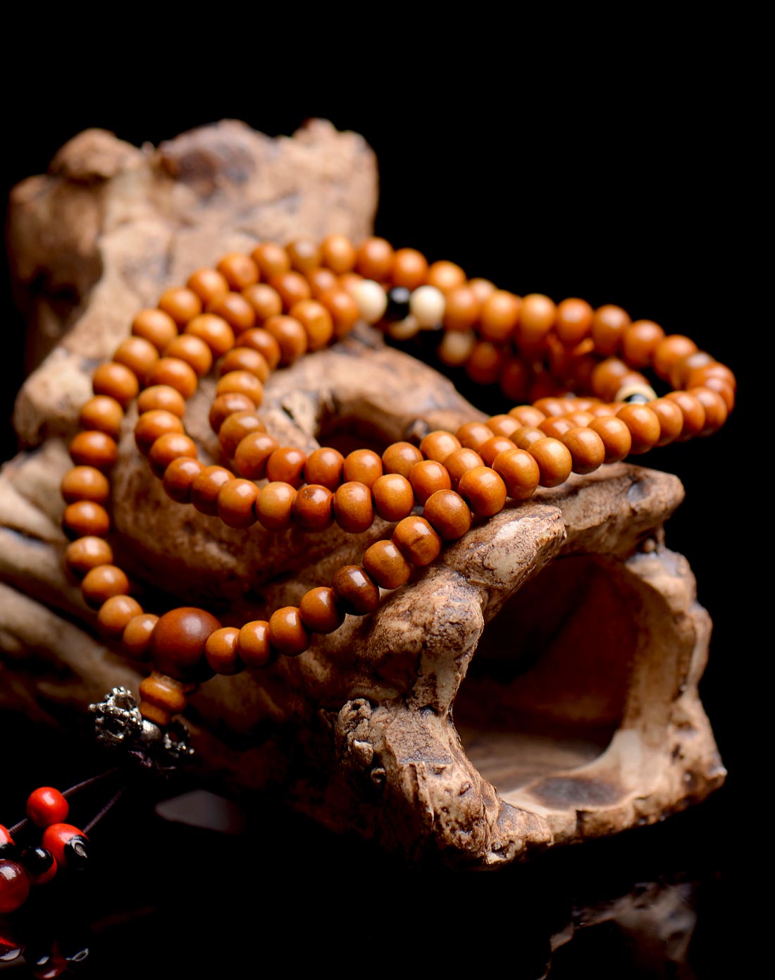 中性越南黄檀木108佛珠手链绕手4圈