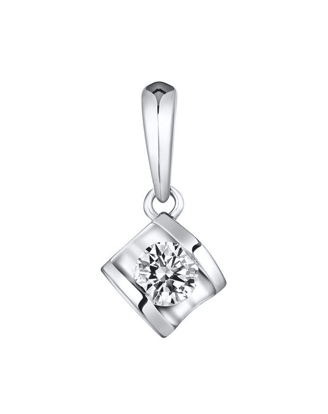 六福珠宝lukfook jewellery专场-18k金白色27份镶钻石吊坠