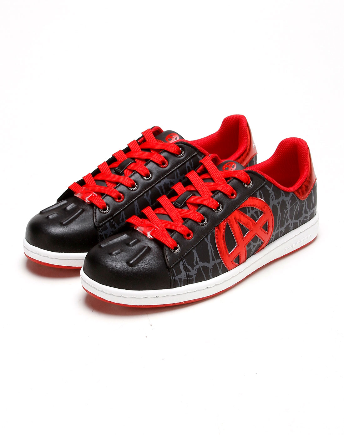 acupuncture红色印花logo休闲绑带鞋