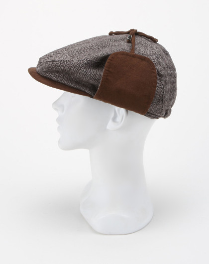 elle 男童深褐色印纹时尚帽子