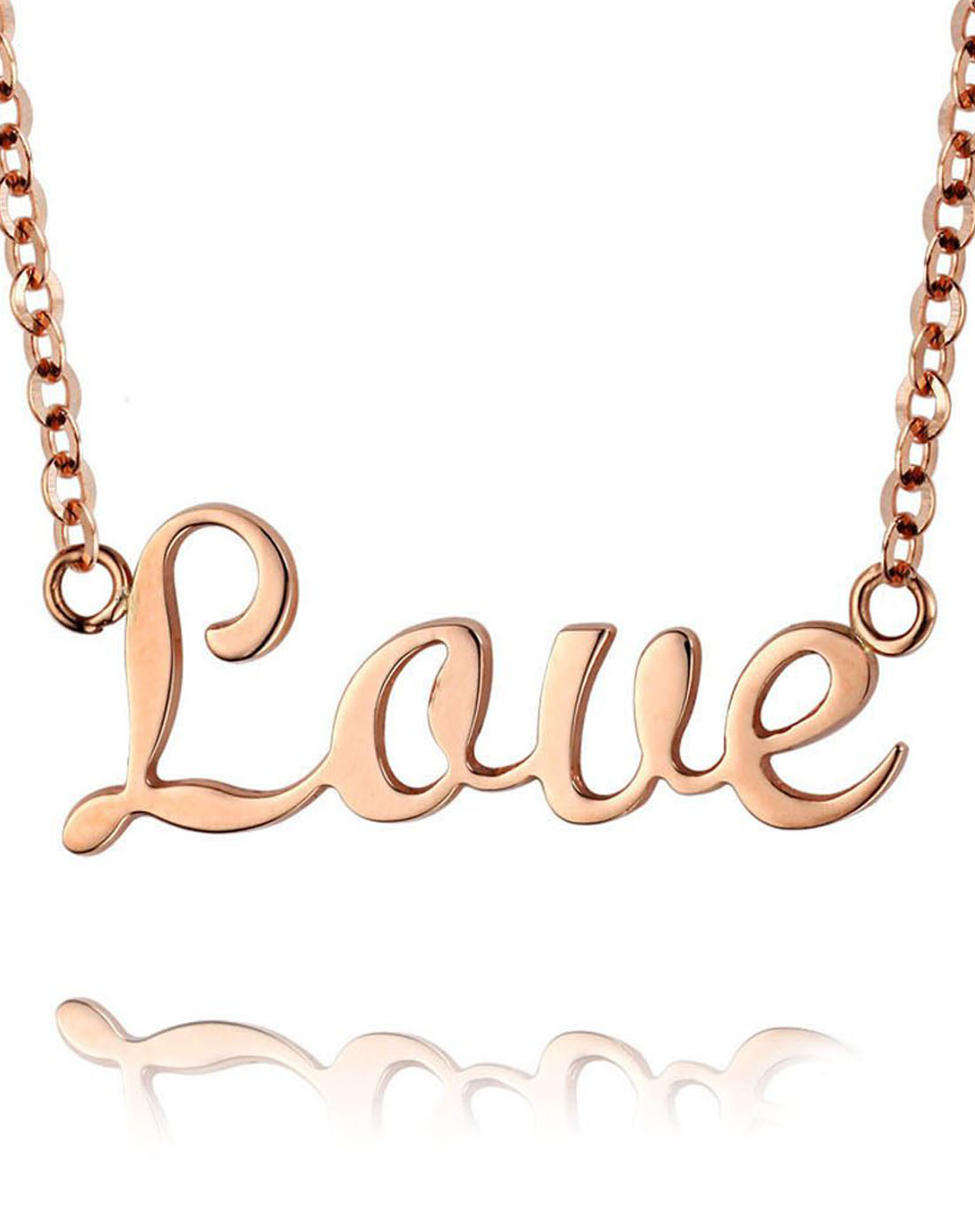 love字母链 红18k金坠链