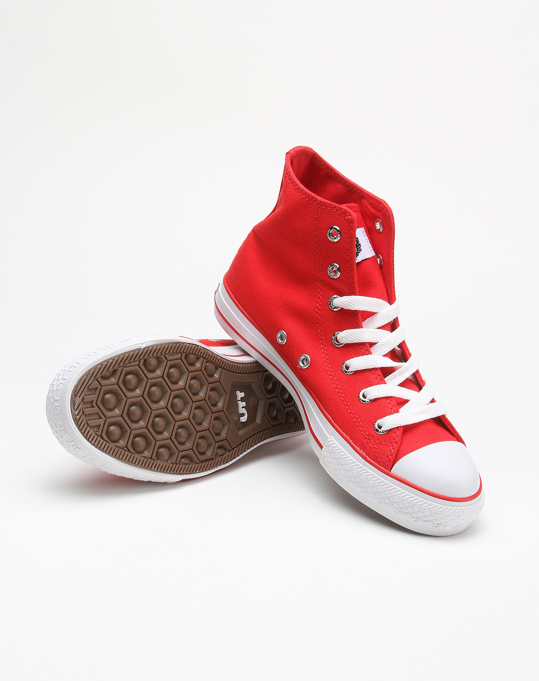 utt 中性纯红色时尚意大利logo高帮休闲鞋