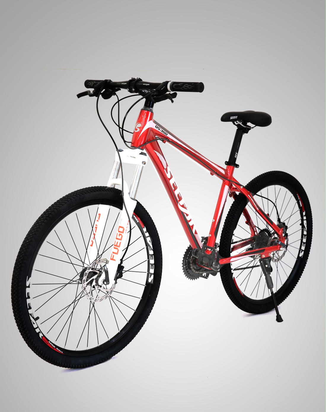 > 猛犸300红/白色时尚山地自行车