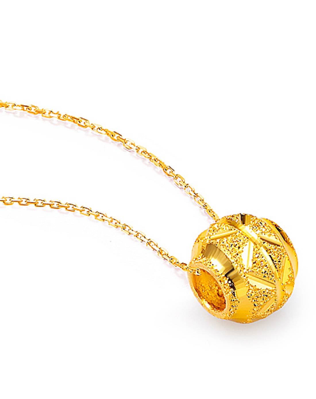 菱形磨花路路通黄金吊坠(计价)