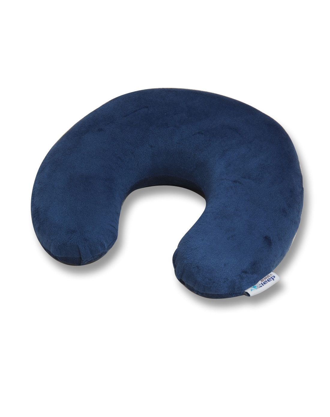 蓝色慢回弹u型记忆护颈枕