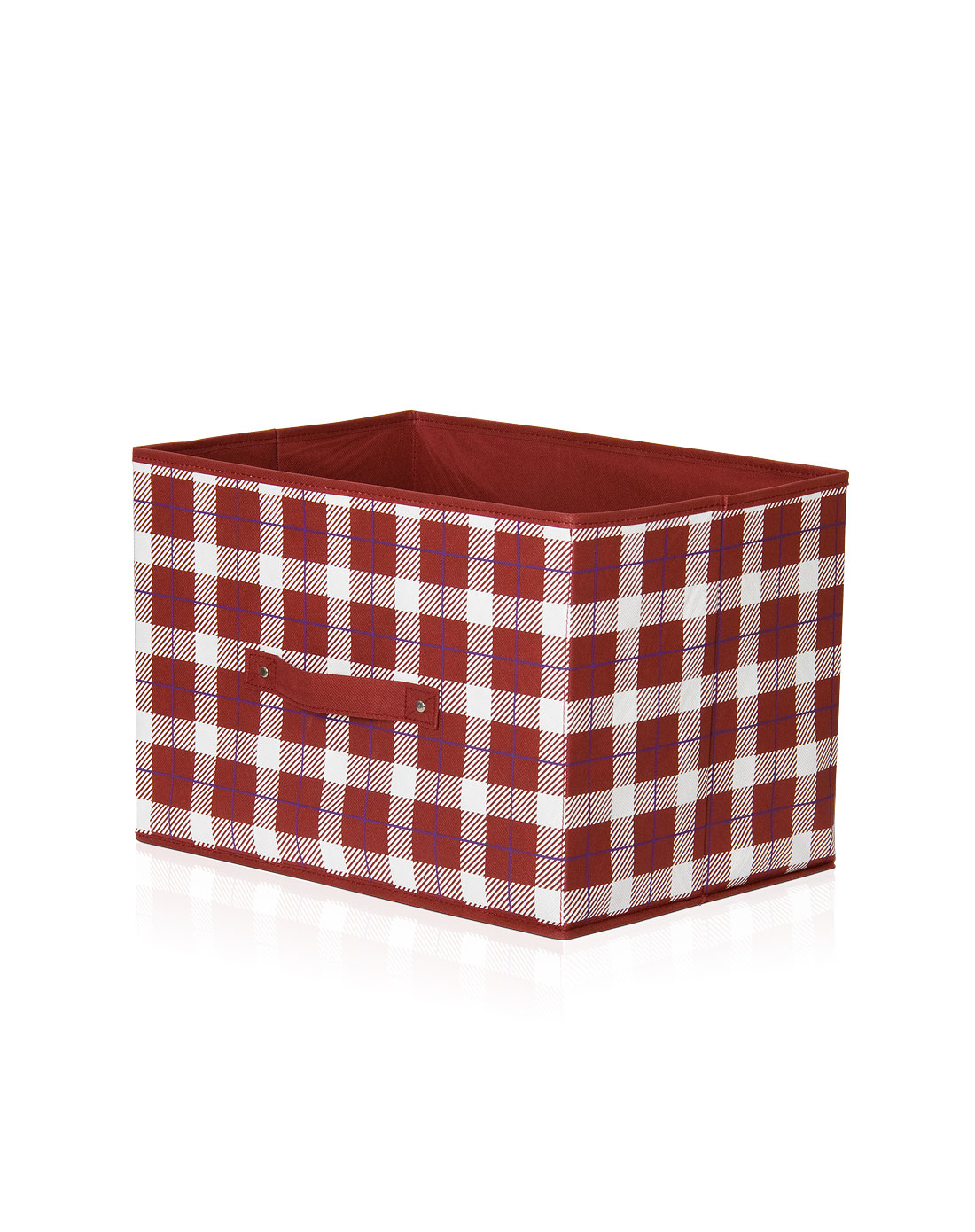 慧乐家印花收纳布抽(红白格子)66050-2