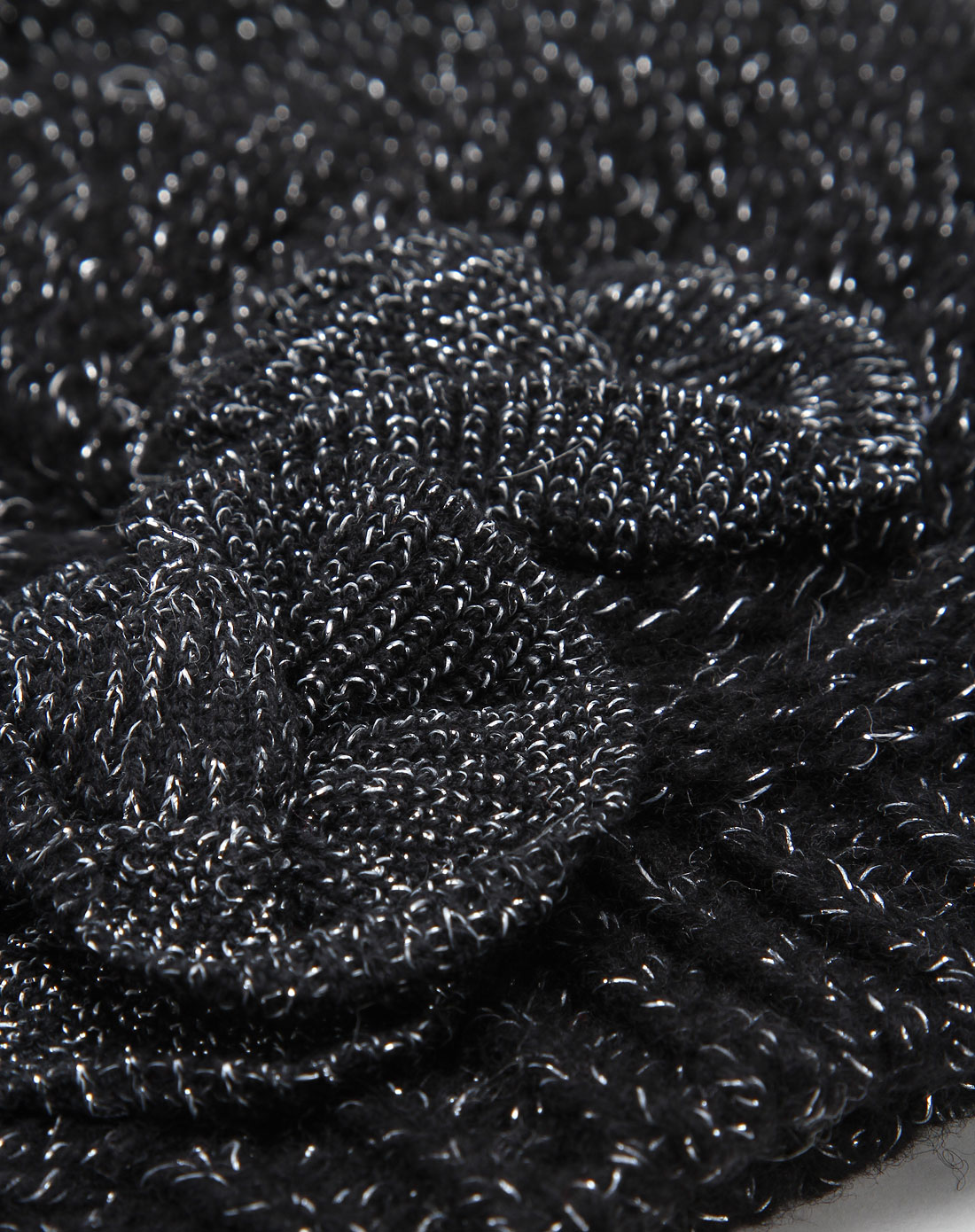 纯美浪漫黑色亮丝针织帽