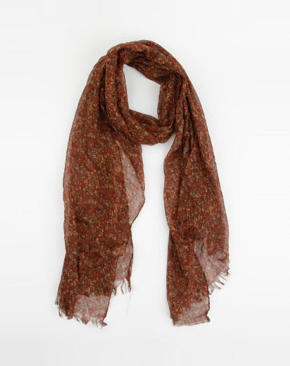 棕色小碎花围巾