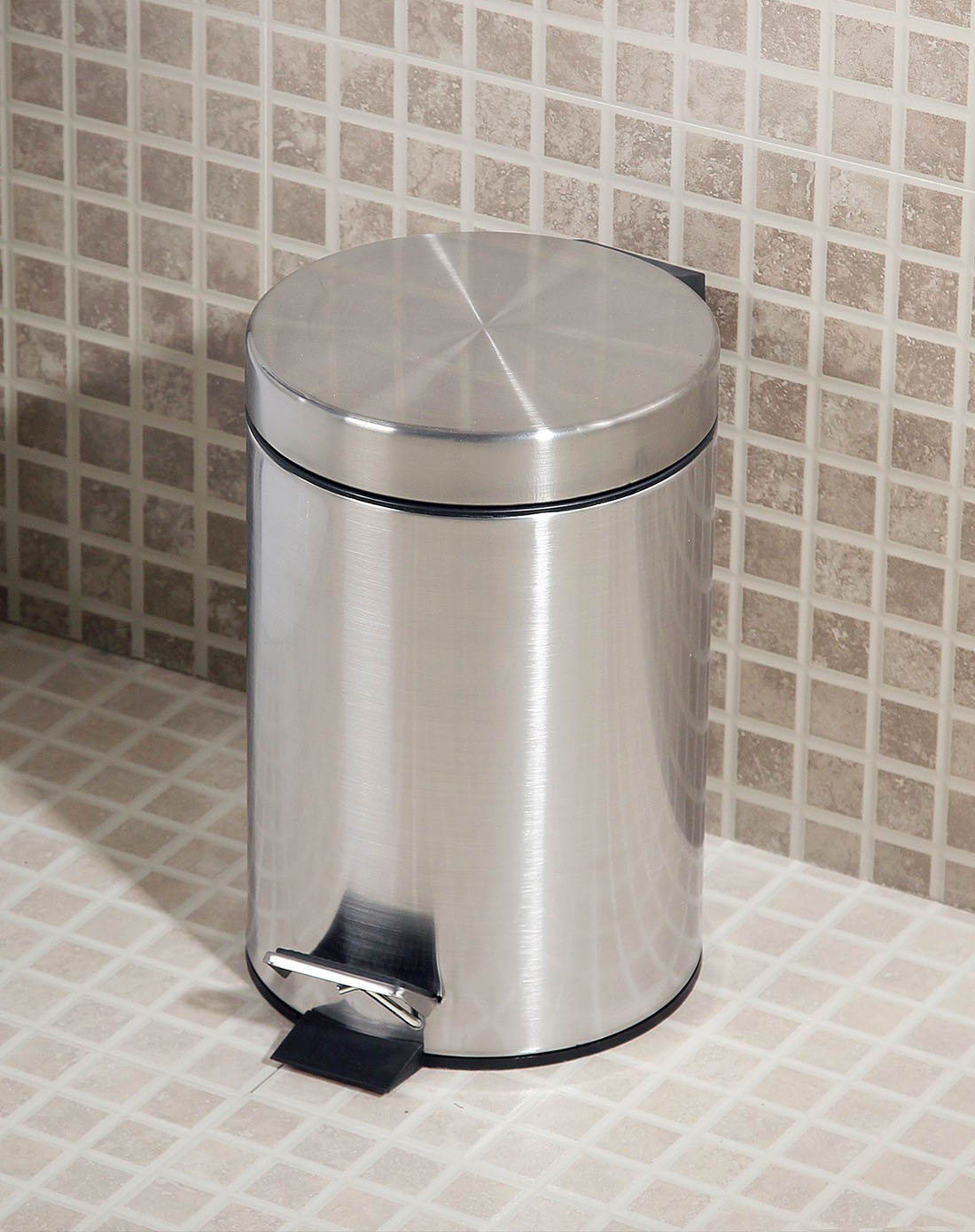 3升不锈钢拉丝圆形垃圾桶