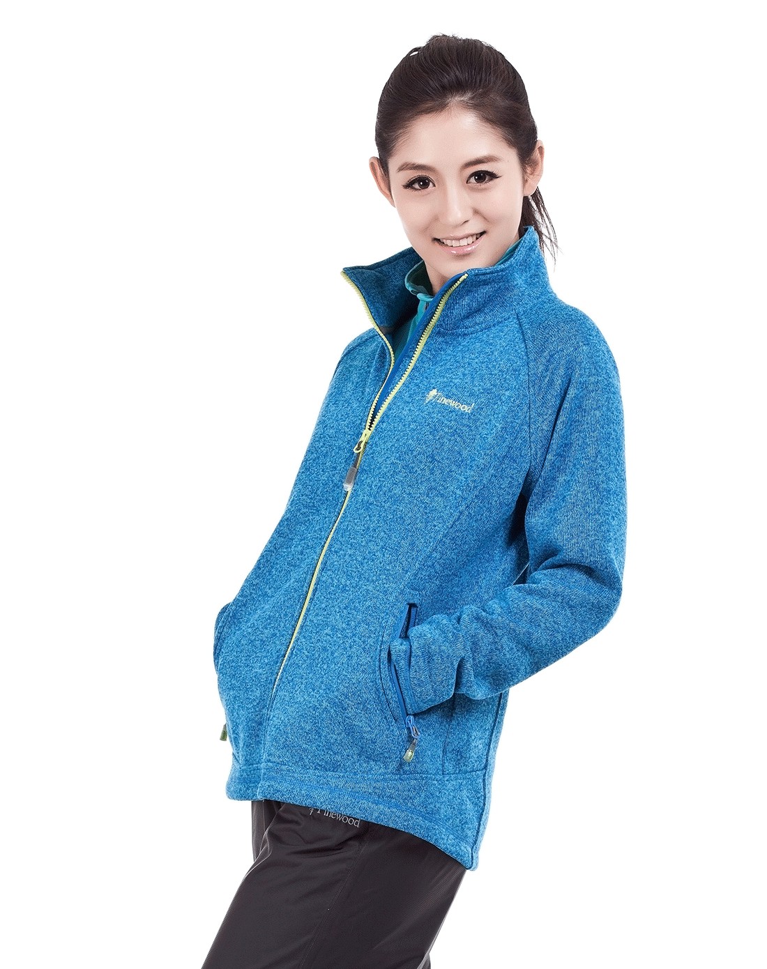 女款夏威夷海洋色粗针织抓绒衣