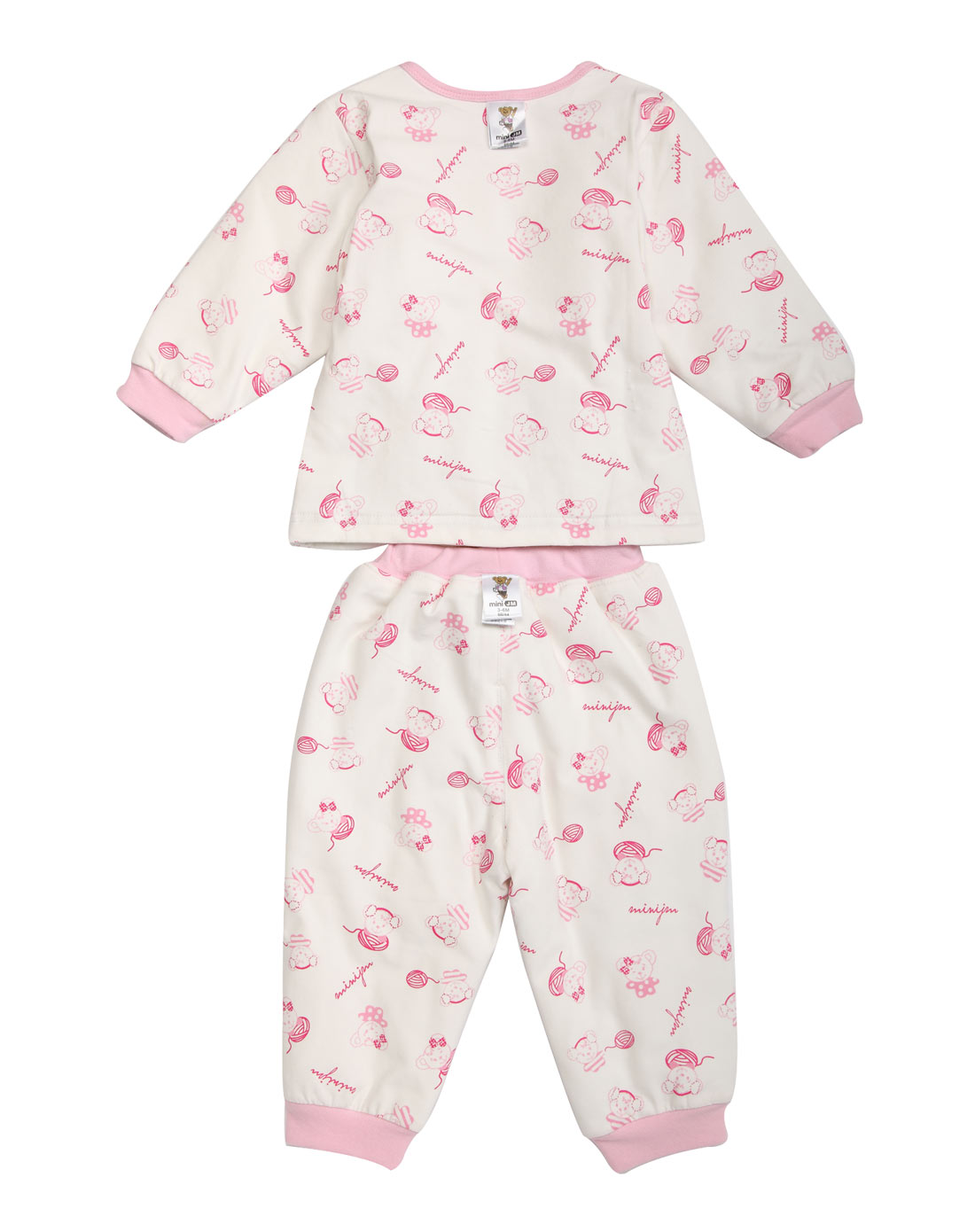 女婴童浅粉上衣 浅粉裤子套装