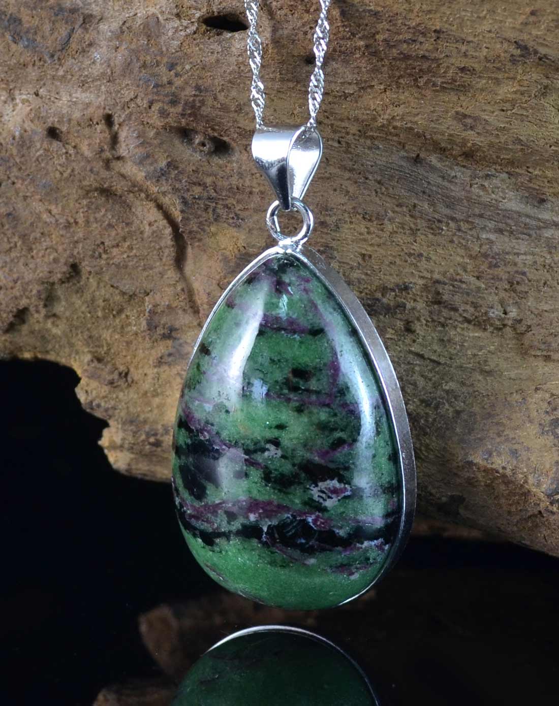 红绿宝石吊坠(包925银)(配链)