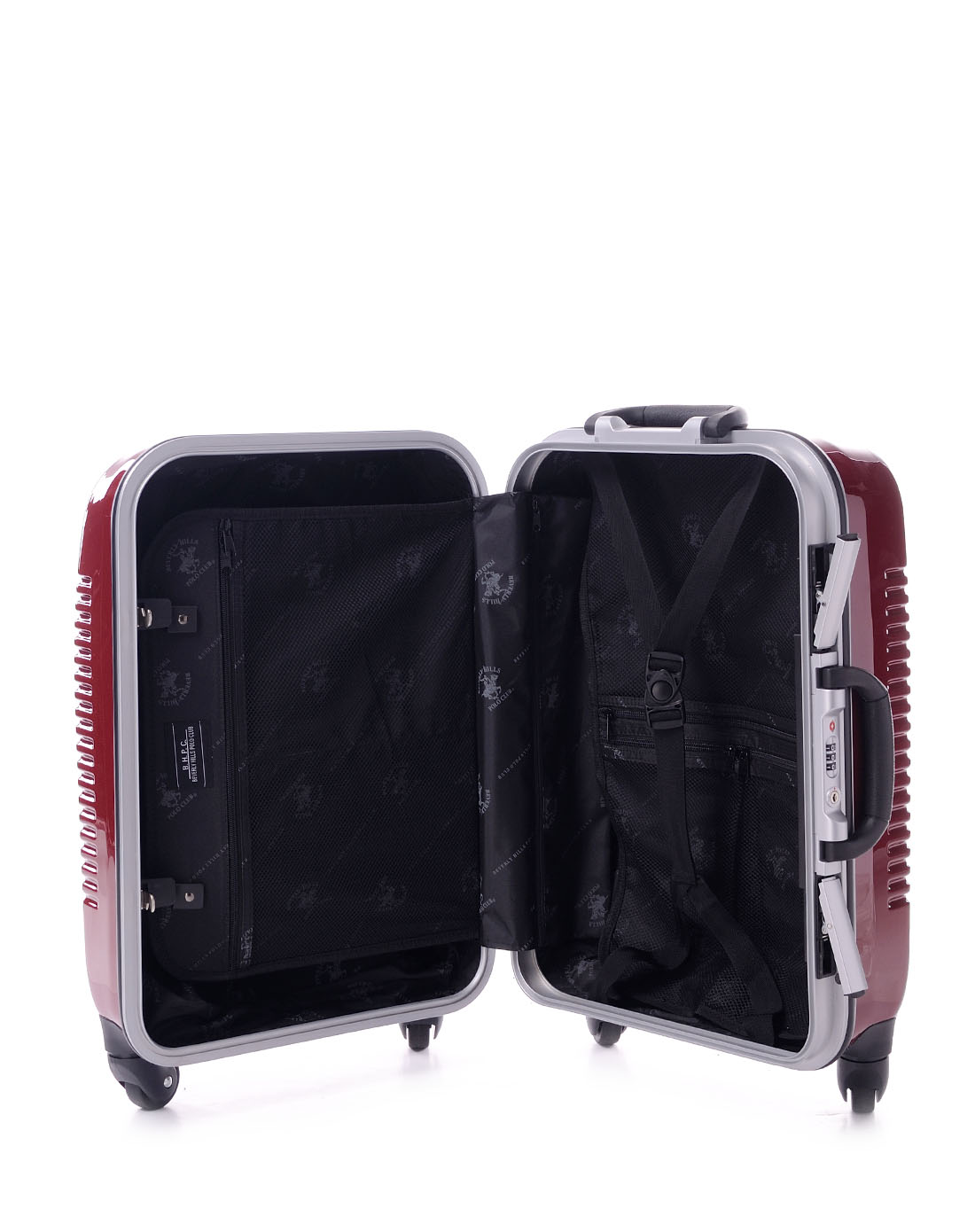 比华利保罗beverly hills polo club箱包女款24寸酒红色pc高端镜面