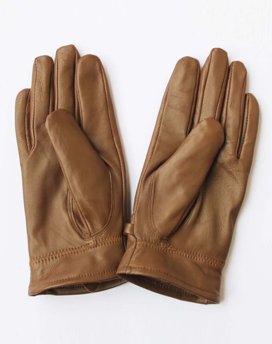 女款棕色搭扣手套