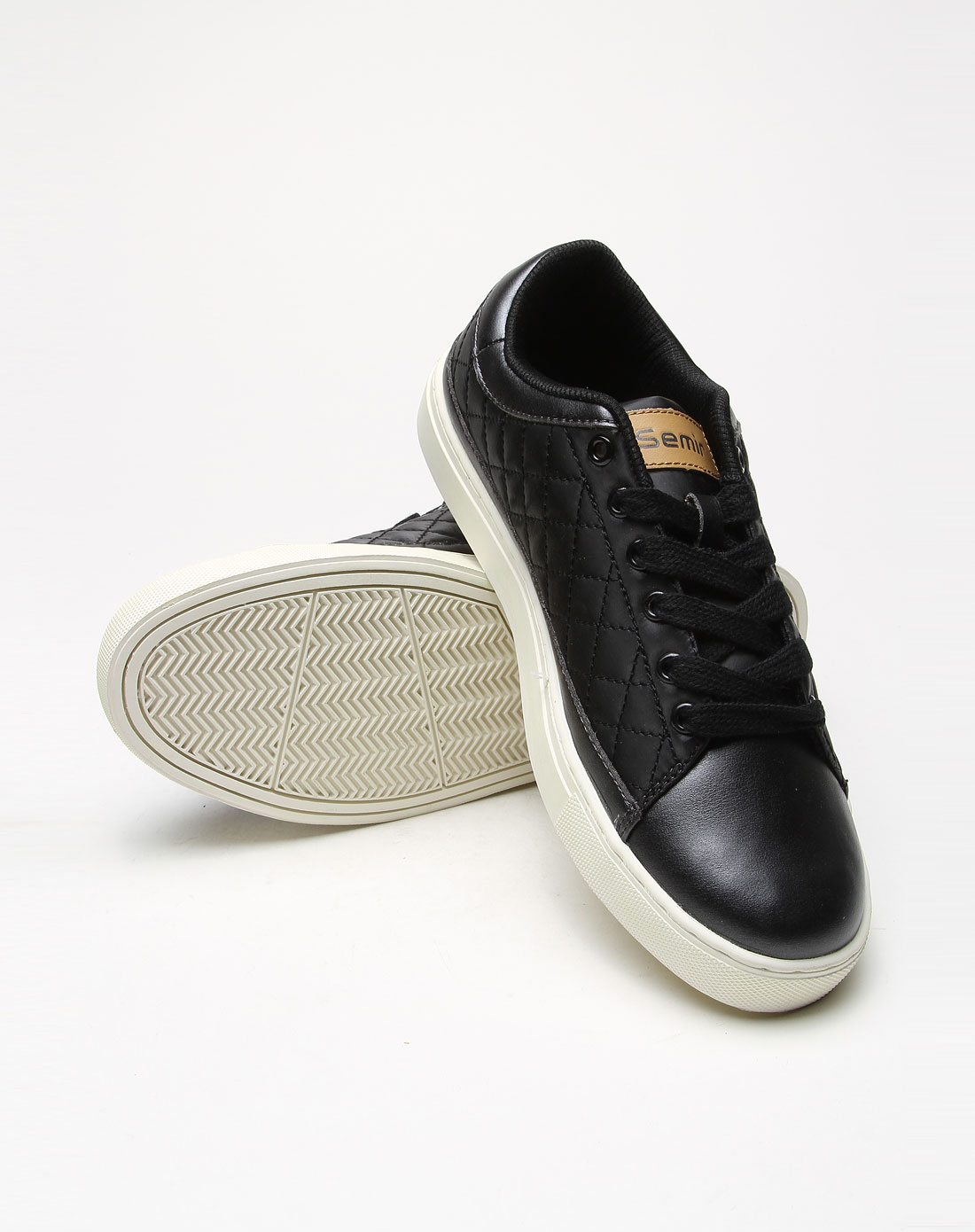 森马黑色车线格纹休闲鞋16412312126-0199_唯品会