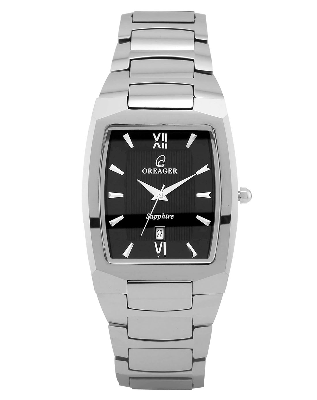 欧雷格oreager手表专场 > 黑面瑞士原装进口石英机芯日历钨钢情侣男表