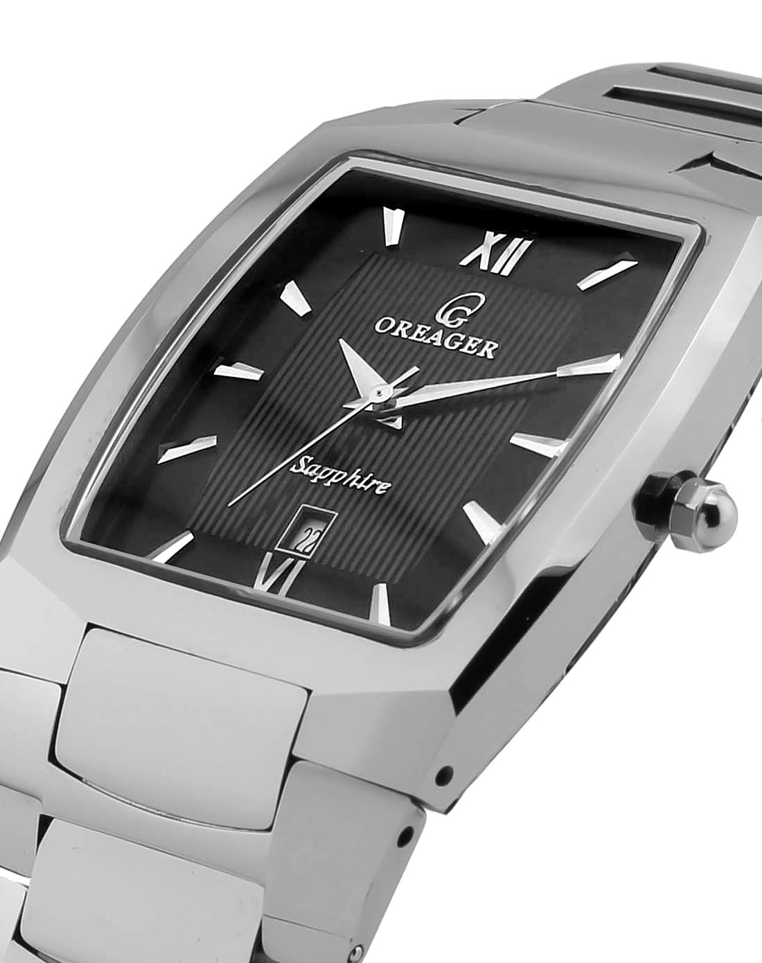 欧雷格oreager手表专场 > 黑面瑞士原装进口石英机芯日历钨钢情侣男表