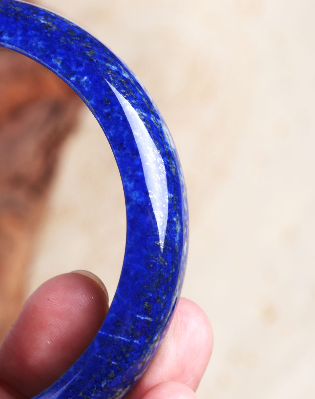 女性蓝色天然青金石手镯 附证书