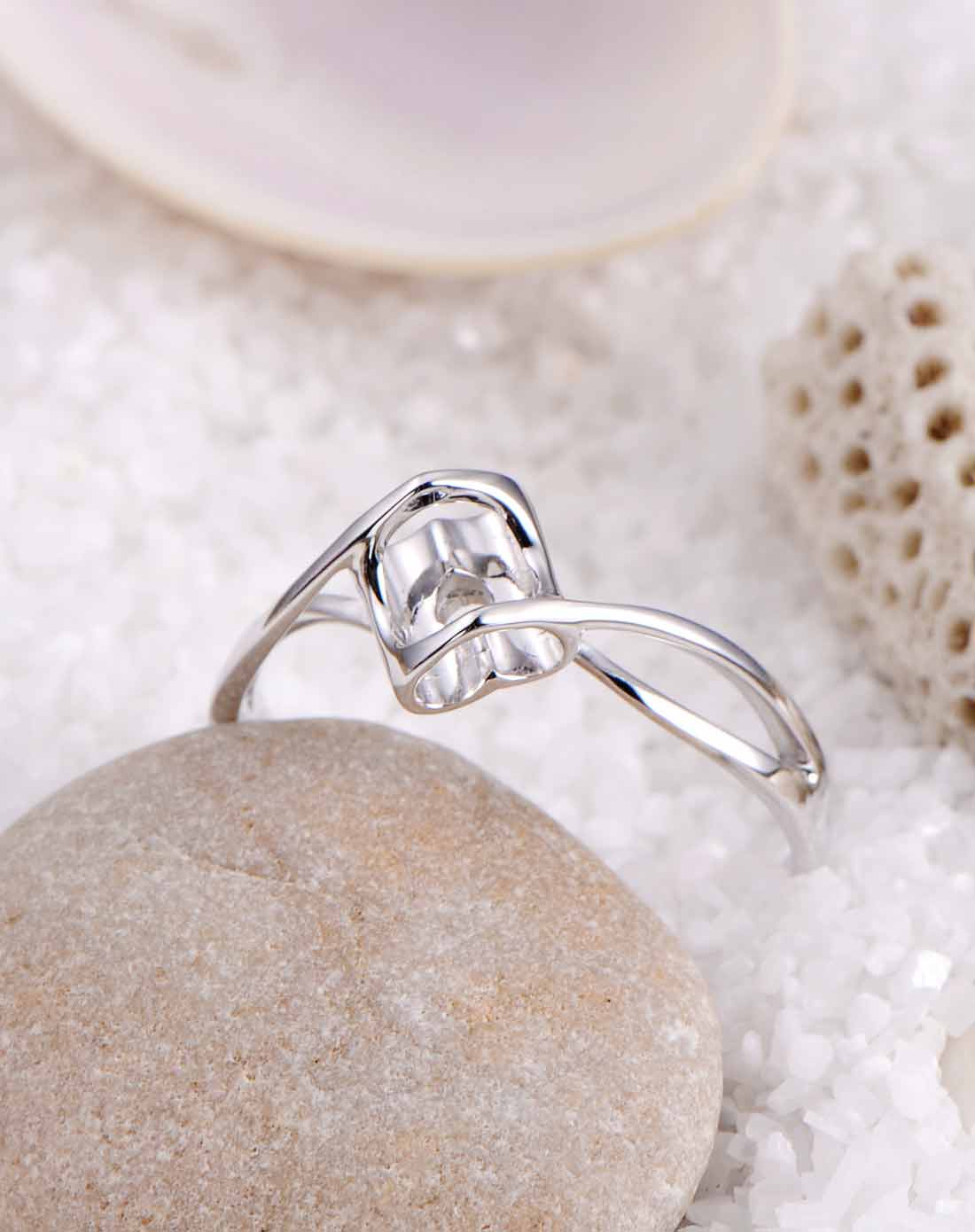 喜钻天使之吻白18k金女戒戒托