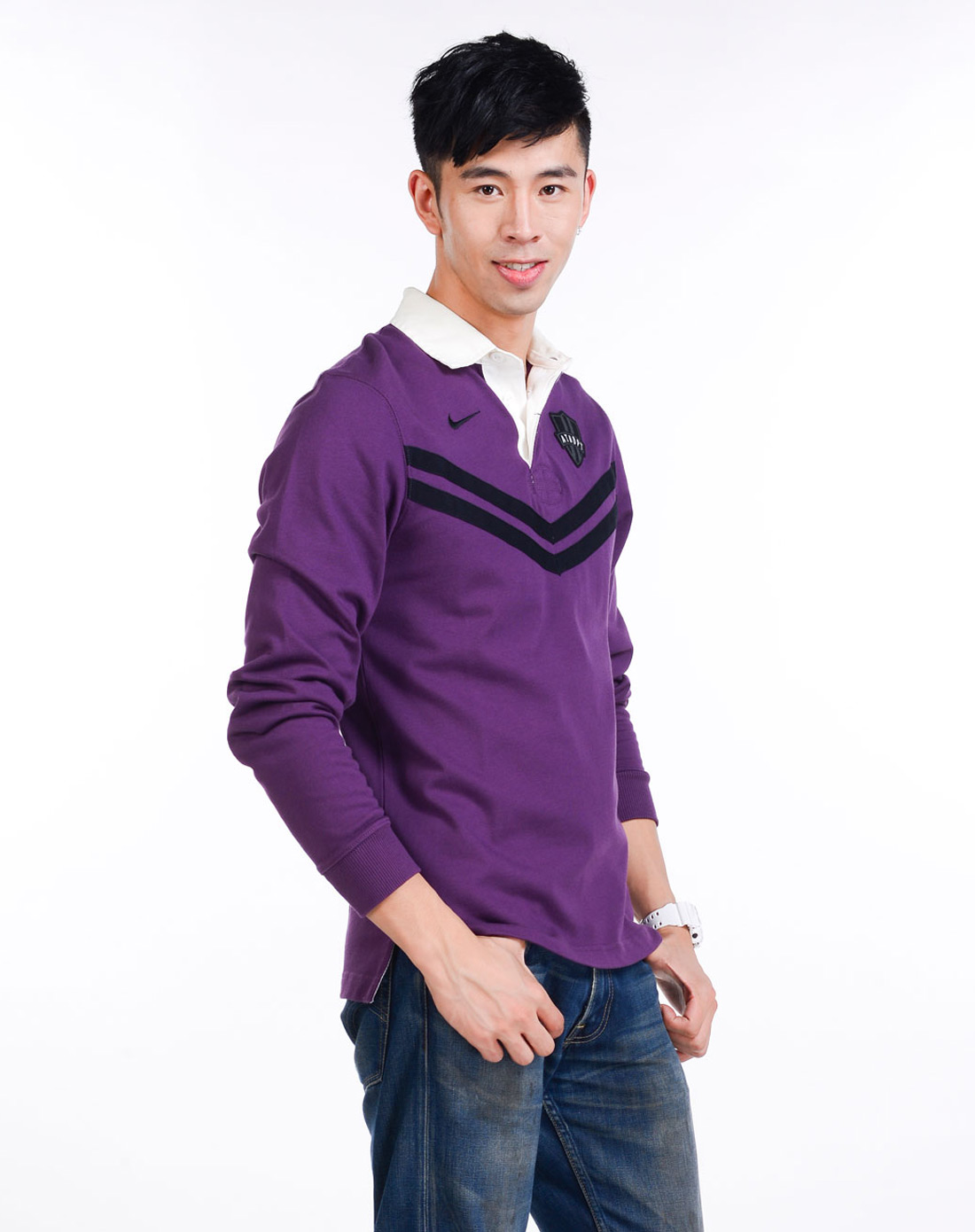 耐克nike男子紫色长袖polo衫455249-685_唯品会