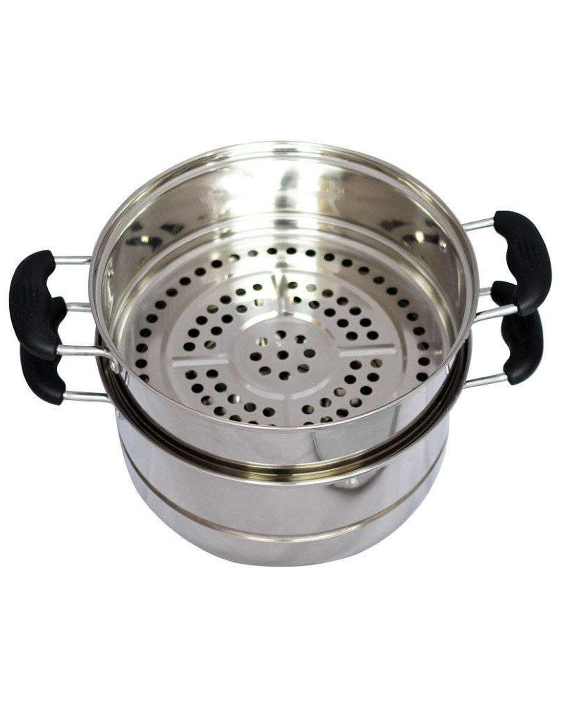 易存储不锈钢双层复底蒸锅28cm